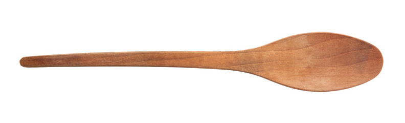 Wooden spoon on white background