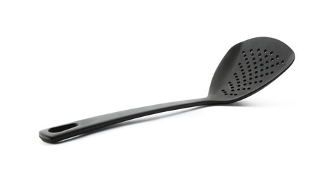 Plastic spatula on white background