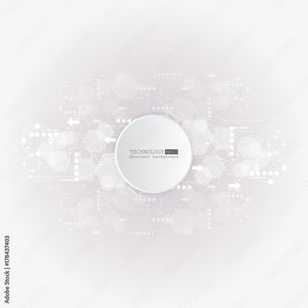 Aufkleber abstract technology background with various technological elements. vector illustration.