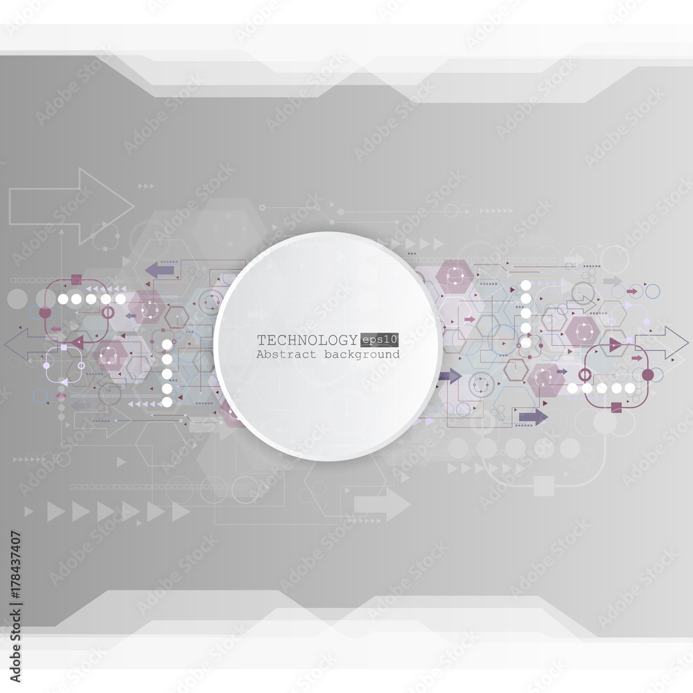 Aufkleber abstract technology background with various technological elements. vector illustration.