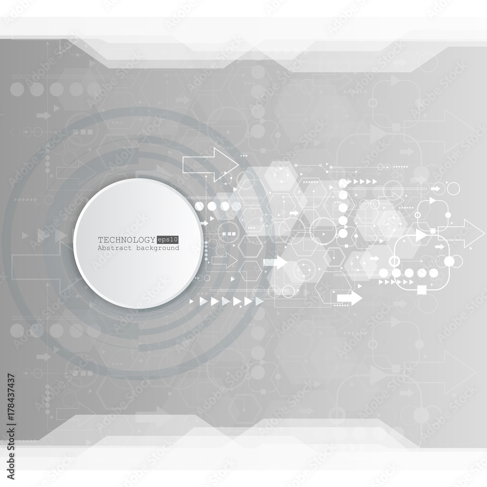 Aufkleber abstract technology background with various technological elements. vector illustration.
