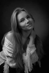 Young attractive blonde without makeup .