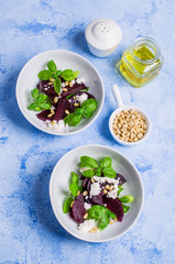 Beetroot salad with cheese
