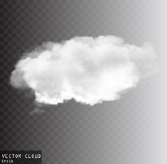 Cloud vector illustration, vector cloud isolated over transparent background