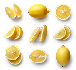 Fresh lemon isolated on white background - obrazy, fototapety, plakaty