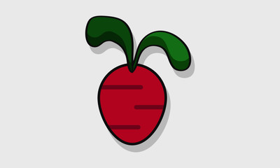 Beetroot Icon in Flat Style Design