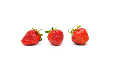 Strawberries on white background