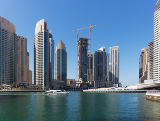 Modern buildings in Dubai Marina