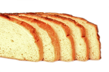 Toasted bread slice isolated on white background