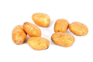 Potatoes on a white background