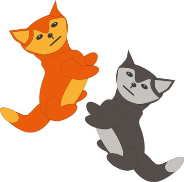 Fox and wolf toys