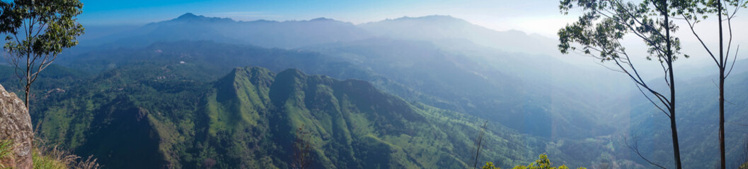 Panorama of Little Adam's Peak Mountain in Sri Lanka