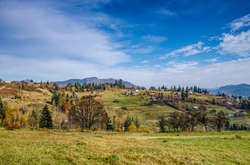 Ukrainian Carpathian Mountains in the autumn season