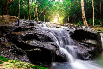 Naklejka na ściany i meble The Landscape photo ,Sam Lan waterfalls,Beautiful waterfall , Sam Lan National Park, Saraburi Thailand