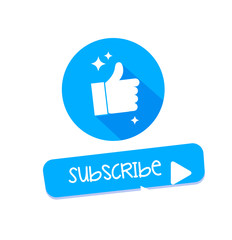 Like and Subscribe Buttons Vector