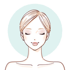 beauty woman_After make up closed eyes