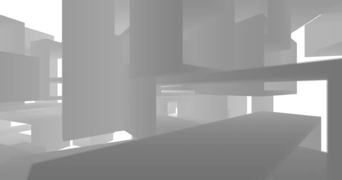abstract 3d rendering of white blocks on white background
