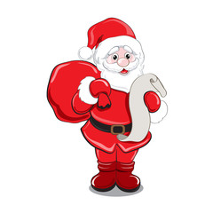 Santa Claus drawing on a white background