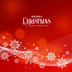 beautiful red background for christmas festival with snowflakes