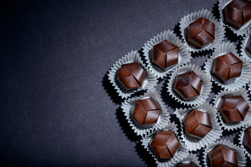 candy on a black background