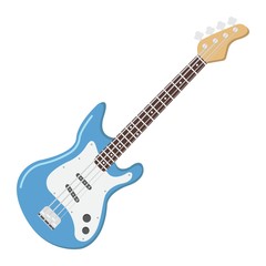 Obraz na płótnie Canvas Bass guitar flat icon, music and instrument, sound sign vector graphics, a colorful solid pattern on a white background, eps 10.
