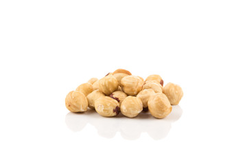 Closeup view of hazelnuts