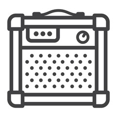 Amplifier line icon, music and instrument, sound sign vector graphics, a linear pattern on a white background, eps 10.