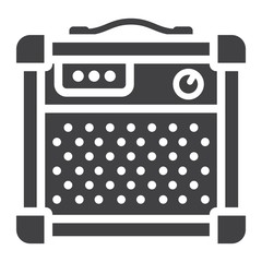 Amplifier glyph icon, music and instrument, sound sign vector graphics, a solid pattern on a white background, eps 10.