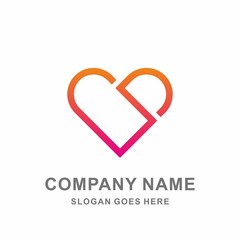 Heart Love Infinity Luxury Diamond Jewelry Fashion Accessories Business Company Stock Vector Logo Design Template