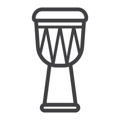 Fototapeta na wymiar African Djembe Drum line icon, music and instrument, sound sign vector graphics, a linear pattern on a white background, eps 10.