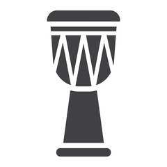 Fototapeta na wymiar African Djembe Drum glyph icon, music and instrument, sound sign vector graphics, a solid pattern on a white background, eps 10.