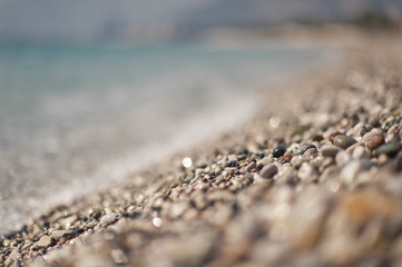 Photos sea pebbles with a tidal wave 8656.