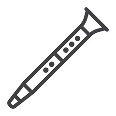 Clarinet line icon, music and instrument, jazz sign vector graphics, a linear pattern on a white background, eps 10.