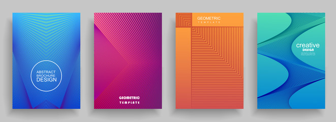 Brochure. Geometric halftone gradients. Eps10 vector.