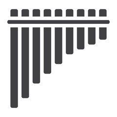 Mexican pan flute glyph icon, music and instrument, panpipe sign vector graphics, a solid pattern on a white background, eps 10.