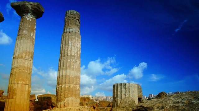 Ancient Greek Temple on Valley of the Temples, Agrigento, Sicily.