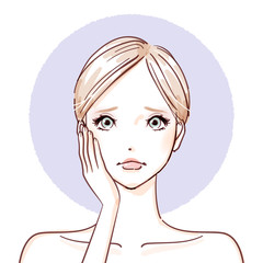 beauty woman_hands on cheeks negative