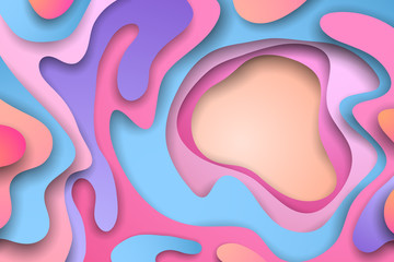 Colorful 3D abstract background with paper cut shapes