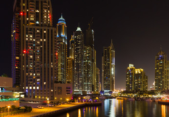 Obraz na płótnie Canvas Dubai Marina at night