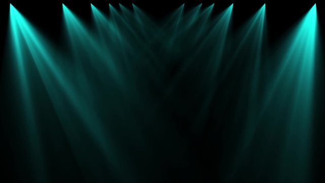green spotlights lighting flare animation on a dark background, abstract