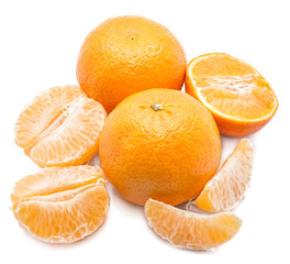 Clementines isolated on white backgrounds