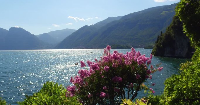 water glistening Lake Como