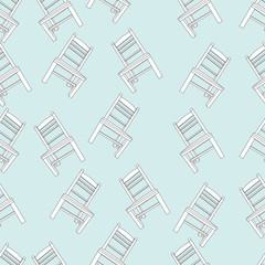 Seamless pattern with old wooden chairs