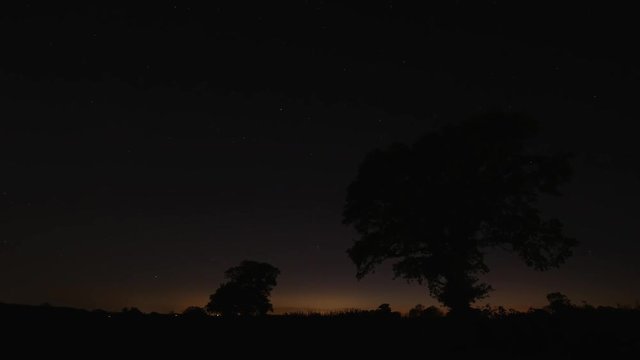 rural dusk into night time lapse - Staffordshire, England - October 2017