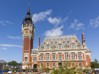 Fototapeta na wymiar Famous town hall building at Calais, France