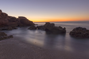 The coast of Oropesa del Mar at a sunrise