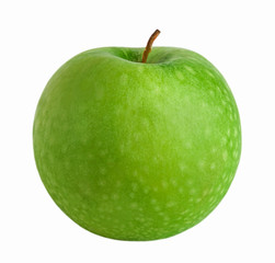 green apple on white isolated background. Grenny