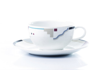 Cup of coffee on white background
