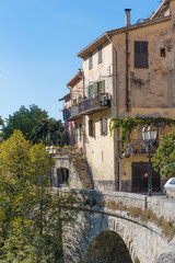 Mountain old village Luseram, Provence Alpes Cote d'Azur, France.