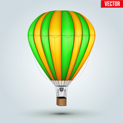 Realistic Hot Air Balloon. Two Color. Editable Vector Illustration isolated on background.